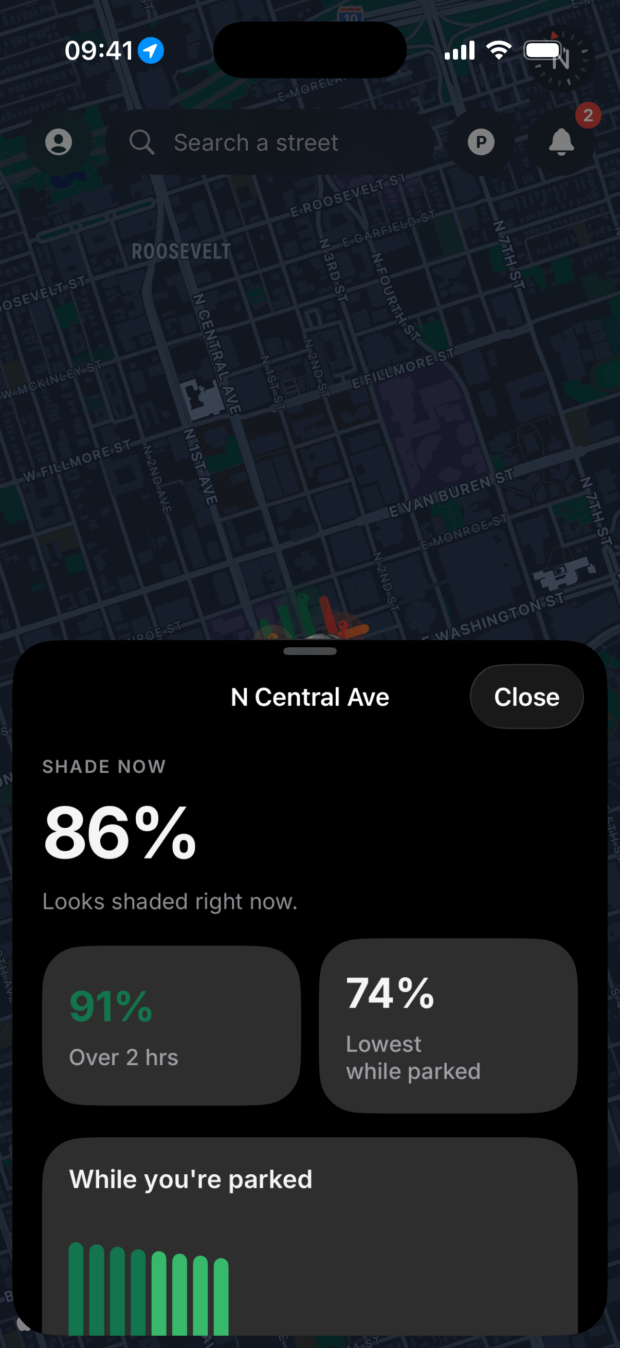 Spot detail with shade now and over your stay.
